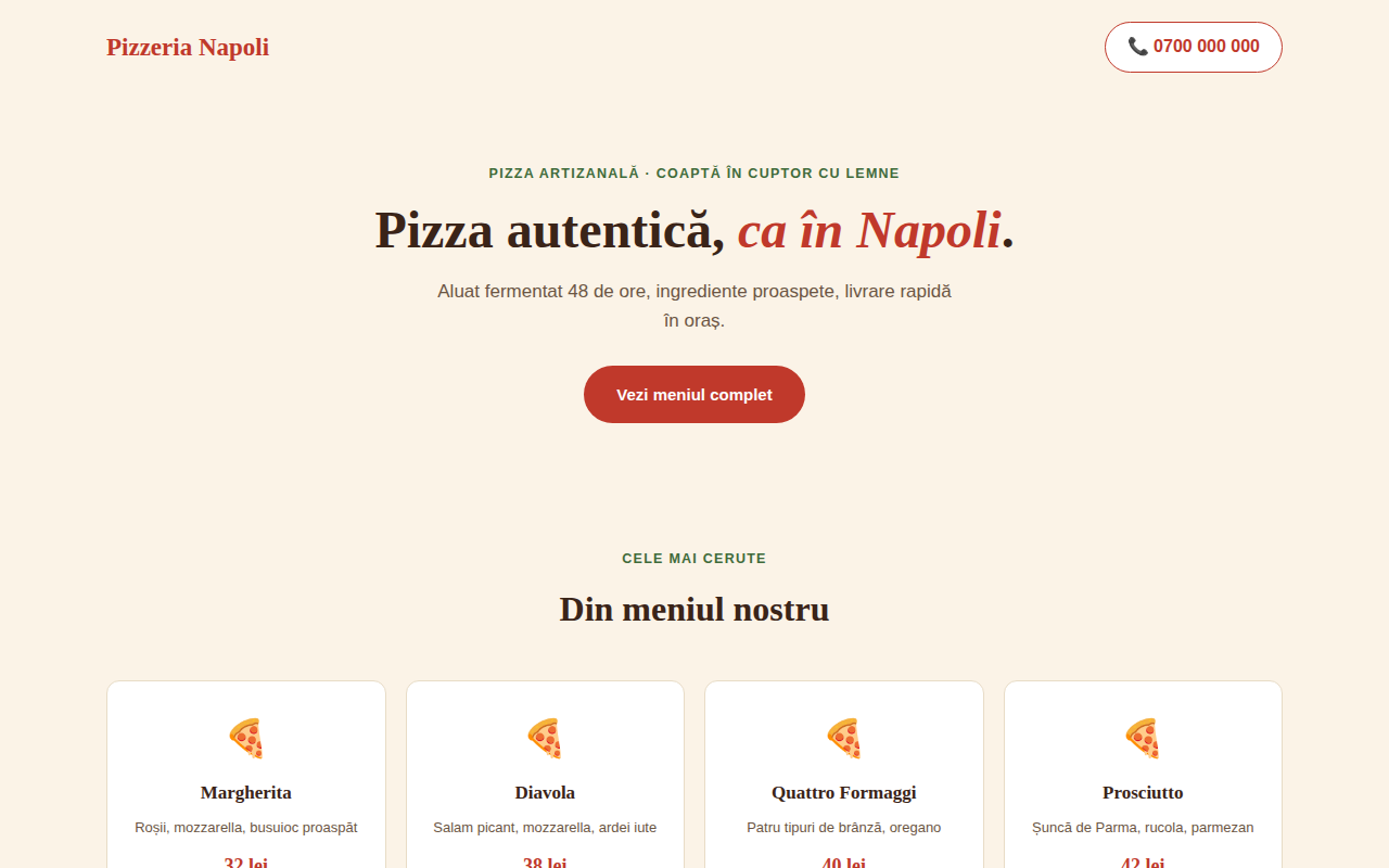 Concept design pentru pizzerie