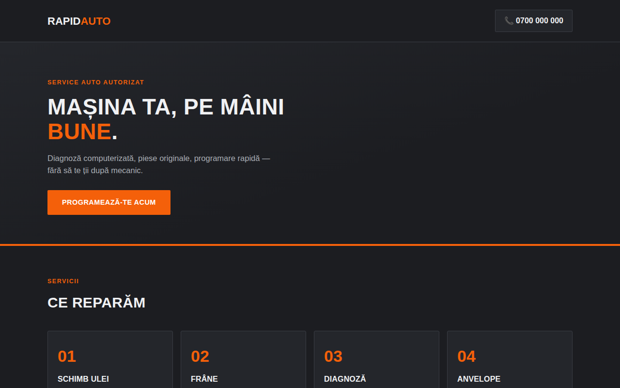 Concept design pentru service auto